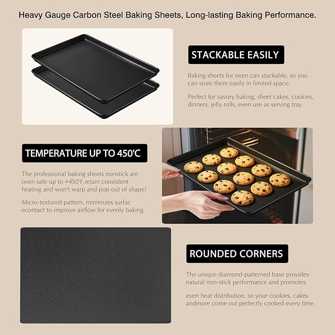 2-Pack Commercial & Home Baking Sheet Pans - Image 3
