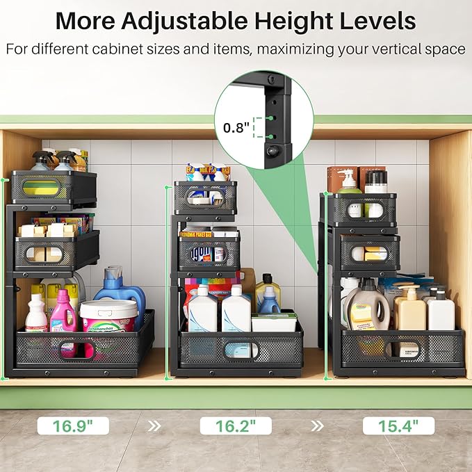 Kitstorack Under Sink Organizer, Slide out Storage Drawer Rack - Image 9