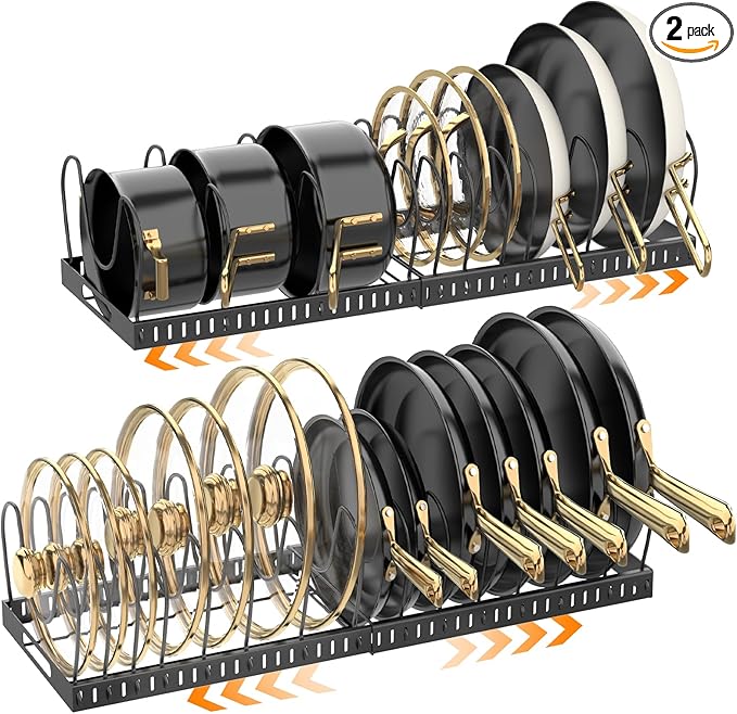2PACK Expandable Pots and Pans Organizer Under Cabinet by Unknown