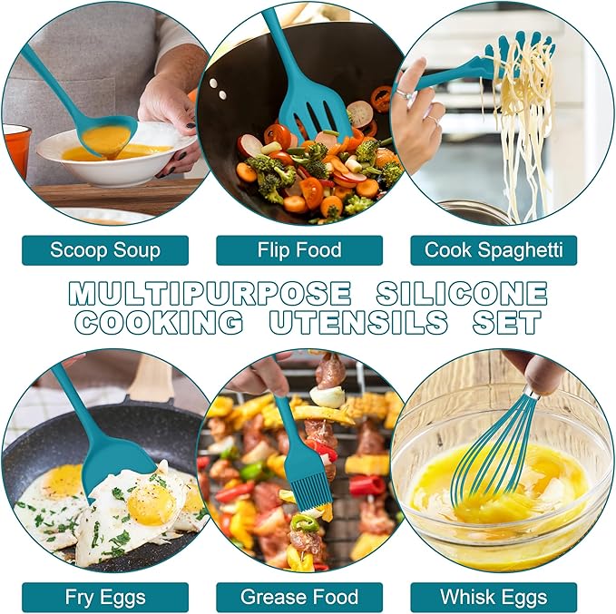E-far Silicone Cooking Utensils Set, Silicone Kitchen Tools - Image 3