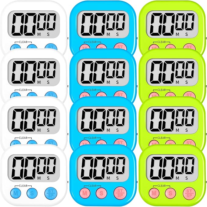 ZILLEEN 12 Pack Kitchen Timers for Cooking Digital Classroom Timers for by ZILLEEN