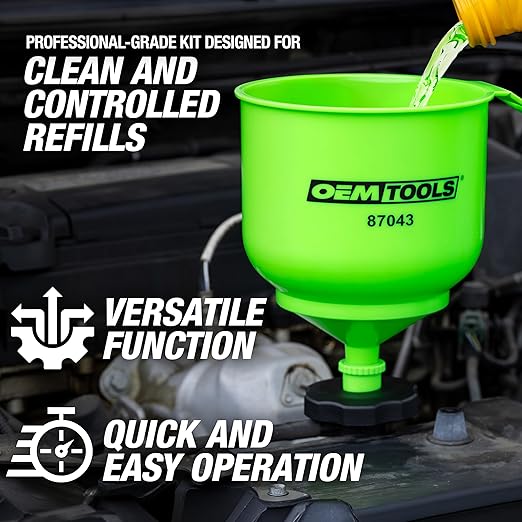 OEMTOOLS 87043 No-Spill Professional Quality Coolant Funnel Kit, Easily Fill - Image 2