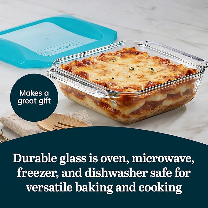 Libbey Baker’s Premium 2 Piece Glass Baking Dish Set, Stackable Casserole Dish - Image 5