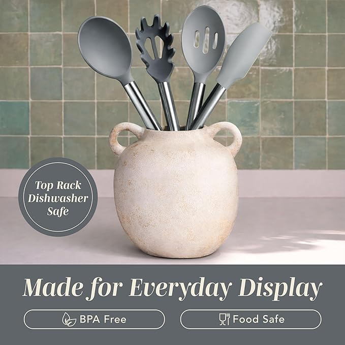 COOK WITH COLOR Silicone Cooking Utensils, Kitchen Utensil Set, Cooking Utensils - Image 2