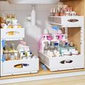 Under Sink Organizer, 2 Pack 2 Tier Pull Out Under Cabinet Organizer Shelf by PXRACK