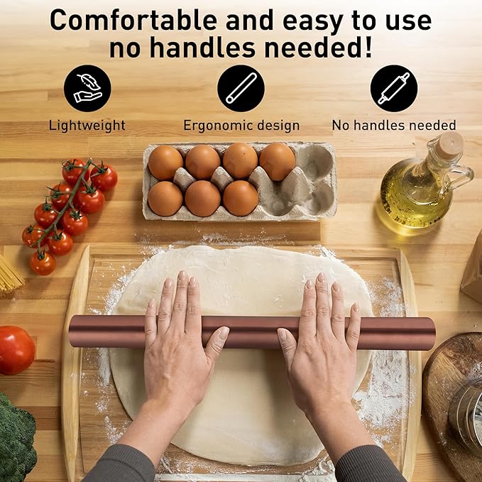 Zulay Kitchen 15.9 inch Professional Stainless Steel Rolling Pin - Image 7