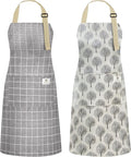 NLUS 2 Pack Waterproof Cooking Aprons, Adjustable Bib Soft Chef Apron by NLUS