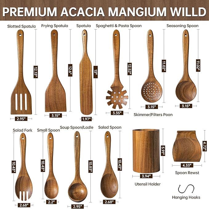 Wooden Utensil Set 12 PCS - Image 8