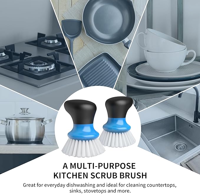 MR.SIGA Dish Scrub Brush, Palm Brush Dish Scrubber - Image 4