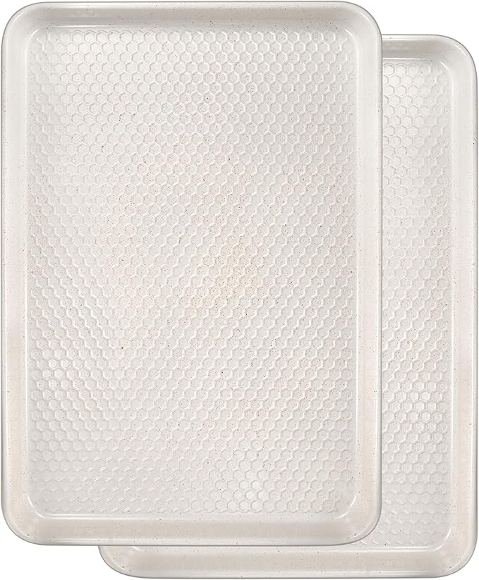 Wildone Baking Sheet Pan Set, Honeycomb Embossed Nonstick Baking Sheet 15x10 In by Wildone