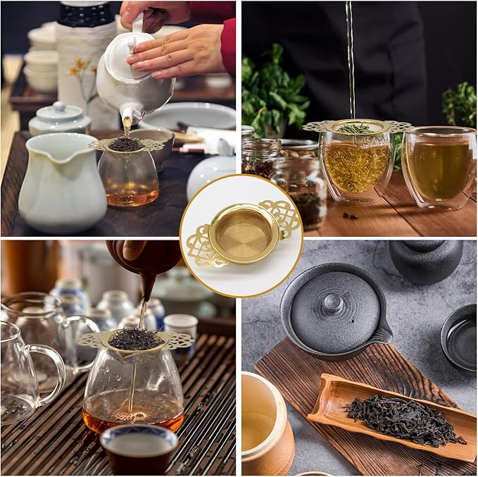 2 Pack Tea Strainers with Drip Bowls Stainless Steel Mesh Tea Infusers Loose - Image 7