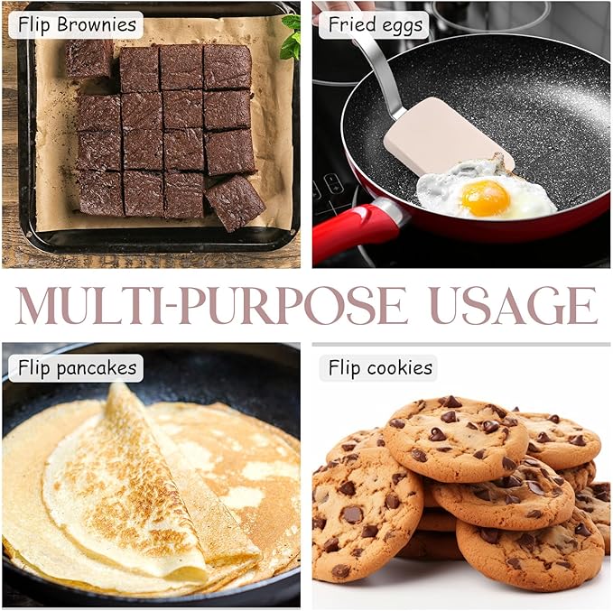 Silicone Cookie Spatula Turner 2 Pack Mini Brownie Spatula Flexible Kitchen - Image 6