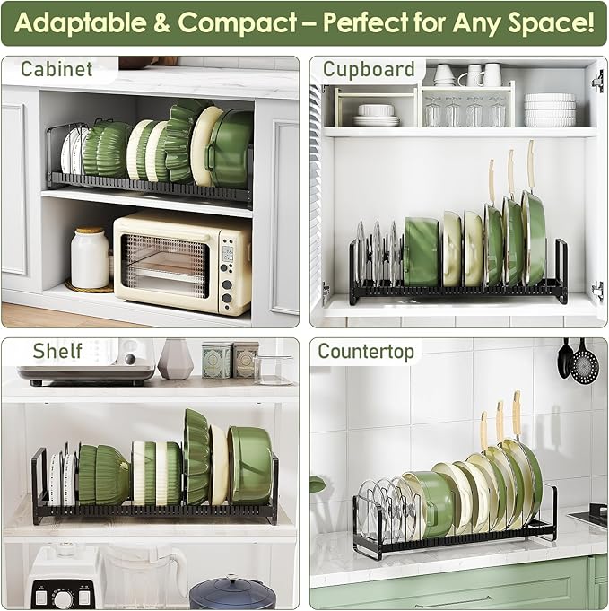 MUDEELA Pot Rack Pan Organizer inside Cabinet - Image 7
