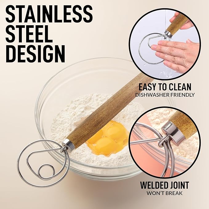 Zulay Kitchen 13-Inch Danish Dough Whisk - Image 7