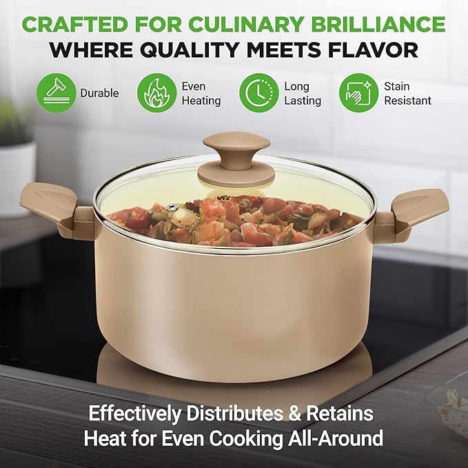 NutriChef 75-Piece Non-Stick Pots and Pans Set, Complete Ceramic Cookware Set - Image 4