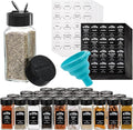 Tebery 30 Pack Glass Spice Jars Square Glass Bottles by Tebery