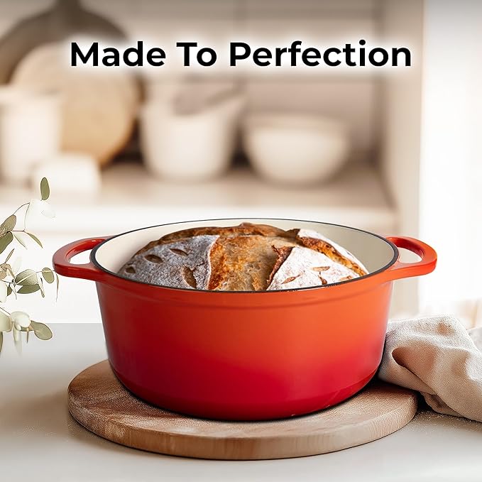 Zulay Kitchen 5 Quart Enameled Cast Iron Dutch Oven Pot - Image 7