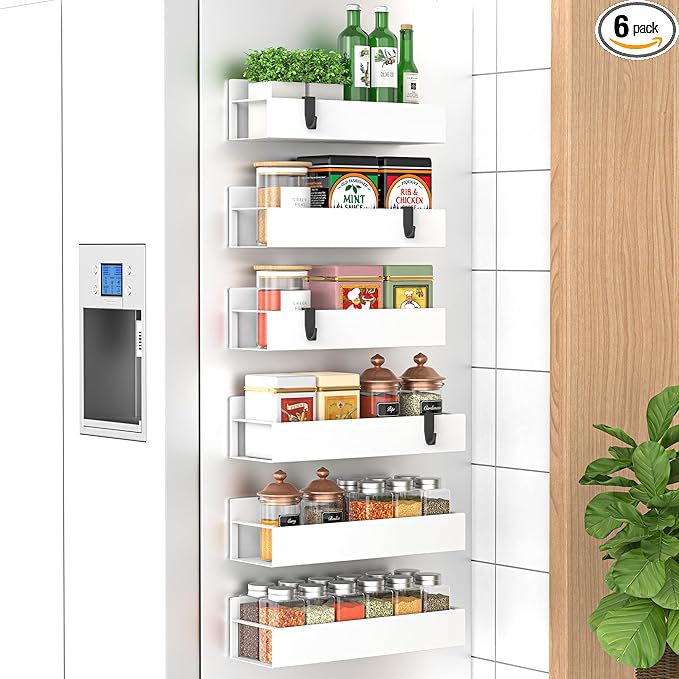 HuggieGems 6 Pack Magnetic Spice Storage Rack Organizer by HuggieGems