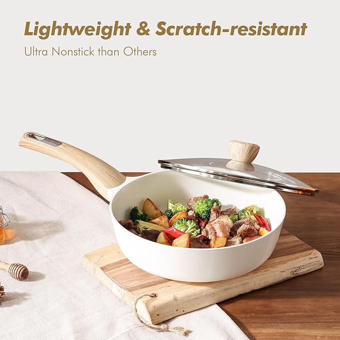 SENSARTE Ceramic Cookware Sets, Pots and Pans Set Non stick, Granite Induction - Image 7