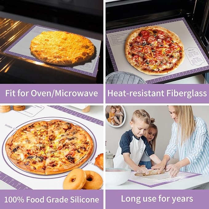 Silicone Mat for Baking, Non Stick Silicone Pastry Mat for Dough Pie Crust - Image 2