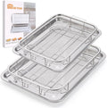 Air Fryer Basket for Oven, 2 Pack Large Air Fryer Basket and Tray Stainless by DONGULI