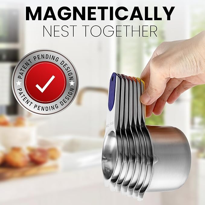 Spring Chef Magnetic Stainless Steel Measuring Cups, Kitchen Tools - Image 4