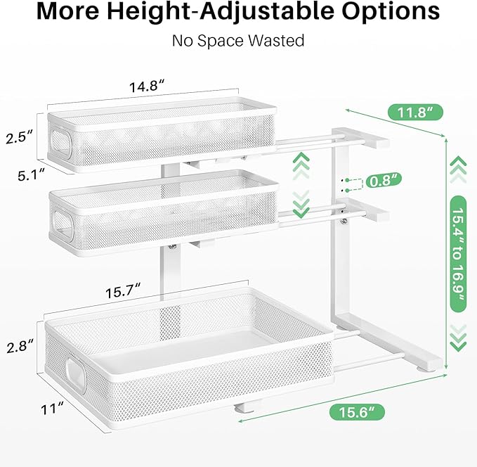 Kitstorack Under Sink Organizer, Slide out Storage Drawer Rack - Image 3