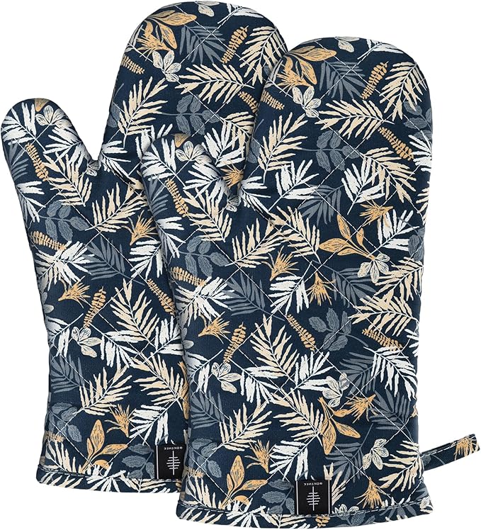 BONTHEE Oven Gloves Extra Long Cotton Cooking Gloves by BONTHEE