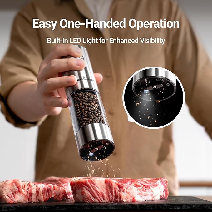 ThermoMaven Upgraded Larger Capacity Electric Salt and Pepper Grinder Set - Image 2