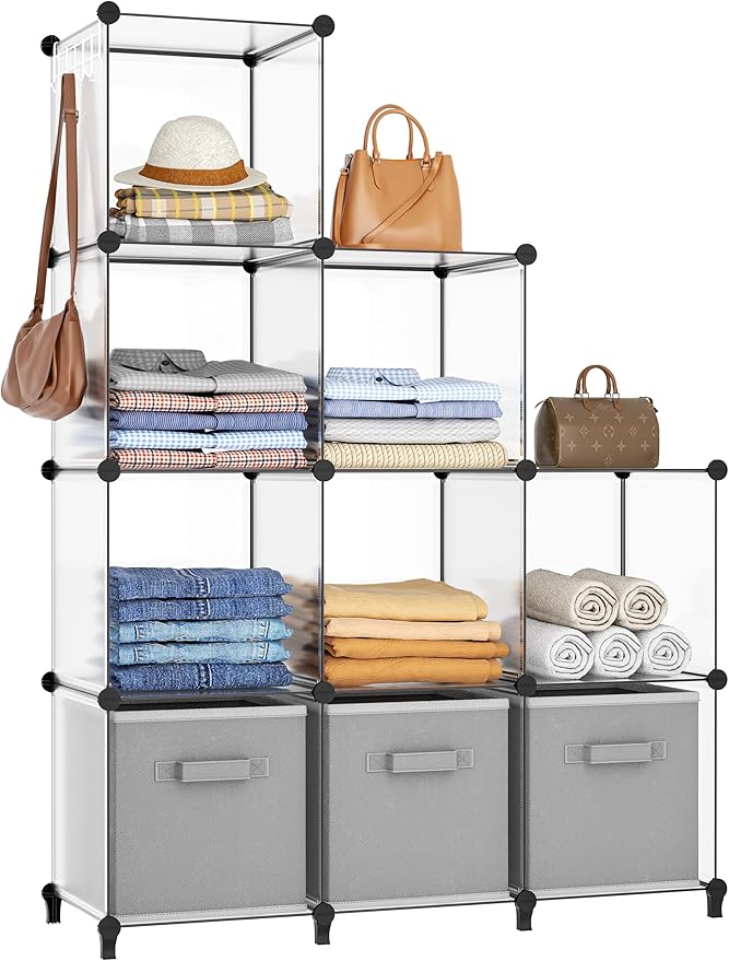 HOMIDEC Closet Organizers and Storage, 9 Cube Storage Organizer, Portable by DecorateYourHome