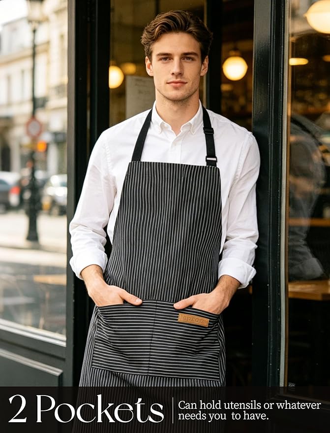 2 Pack Kitchen Cooking Aprons, Soft Aprons - Image 6