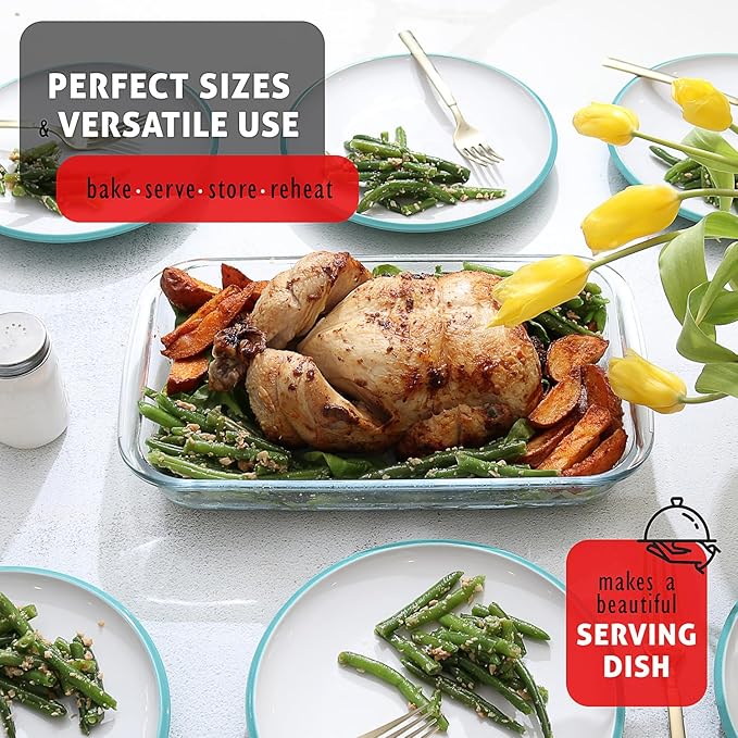 Nestl 8pc Glass Baking Dishes for Oven, Glass Food Storage Containers - Image 8