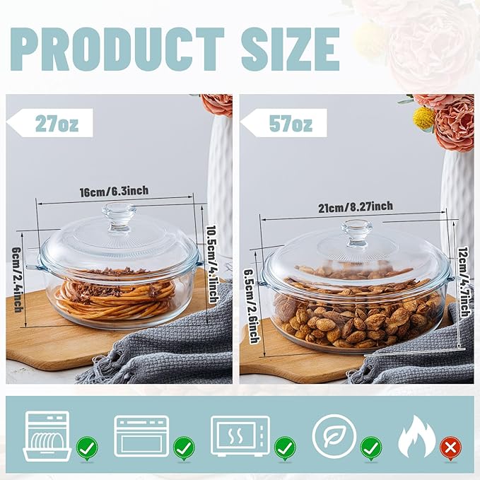 Maxcheck 2 Pieces Glass Casserole Dish - Image 2