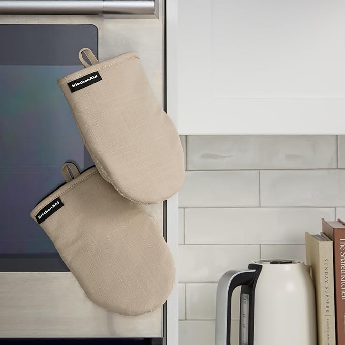 KITCHENAID Gourmet Series Gridlines Mini Oven Mitts 2-Pack Set, Heat Resistant - Image 5