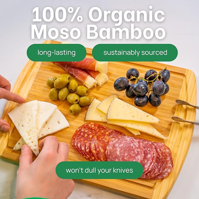 GREENER CHEF 12 Inch Small Bamboo Cutting Board - Image 2