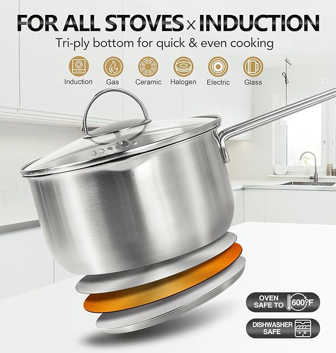 MICHELANGELO Stainless Steel Saucepan - Image 4
