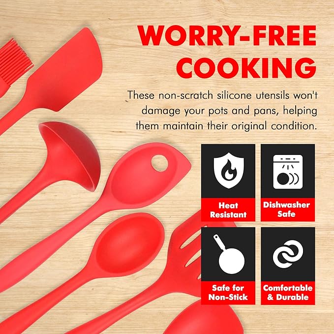 Chef Craft 42077 7 Piece Silicone Kitchen Tool and Utensil Set - Image 3