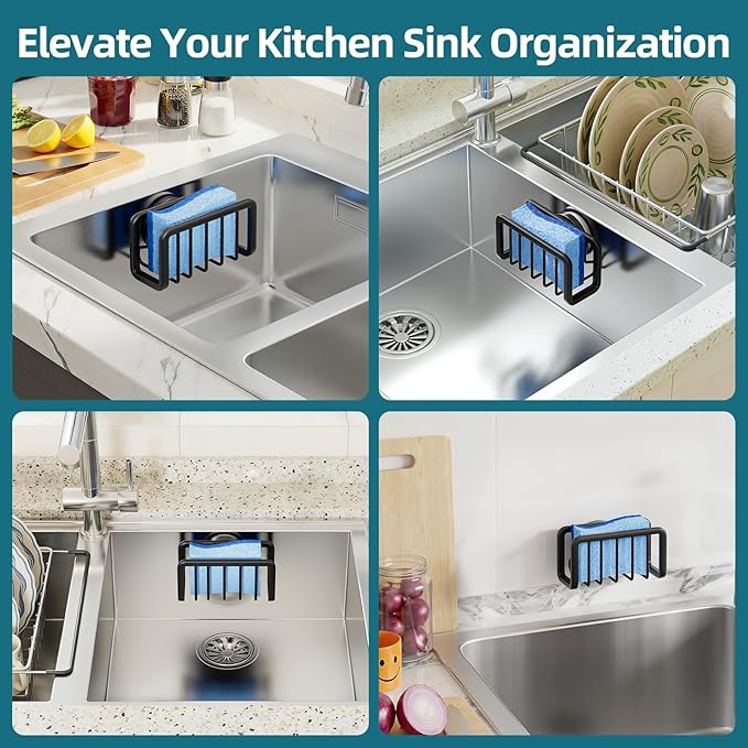 TAILI Sink Caddy with Strong Suction Cup, Sponge Holder - Image 6