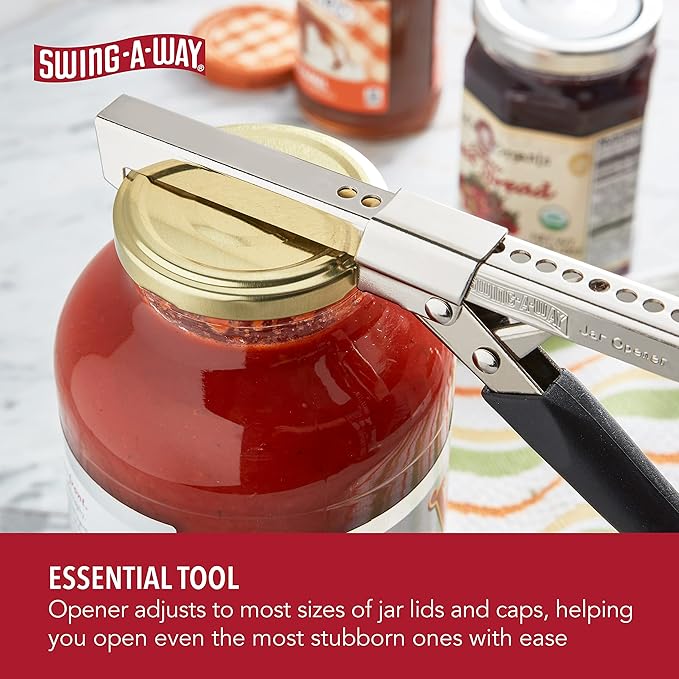 Swing-A-Way Comfort Grip Jar Opener, Adjustable Multifunctional Stainless Steel - Image 3