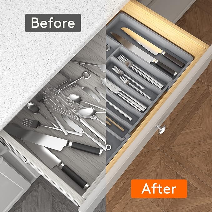 Lifewit Silverware Drawer Organizer, Expandable Utensil Tray - Image 4
