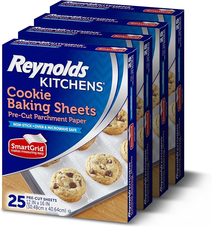 Reynolds Kitchens Cookie Baking Sheets, Pre-Cut Parchment Paper, 100 Sheets by ReynoldsConsumerProducts