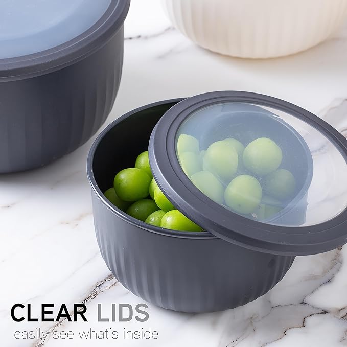 COOK WITH COLOR Prep Bowls with Lids- Wide and Deep Nesting Plastic Small - Image 4