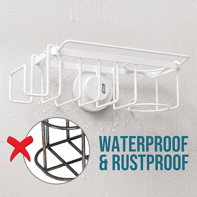 TAILI Sponge Holder with Strong Suction Cup, 4-in-1 Rustproof Sink Organizer - Image 4