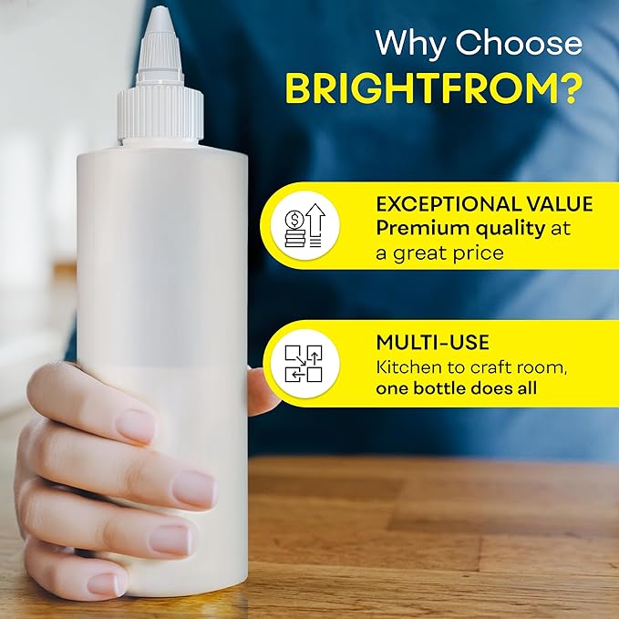 BRIGHTFROM Condiment Squeeze Bottles, 16 OZ Empty Squirt Bottle - Image 6