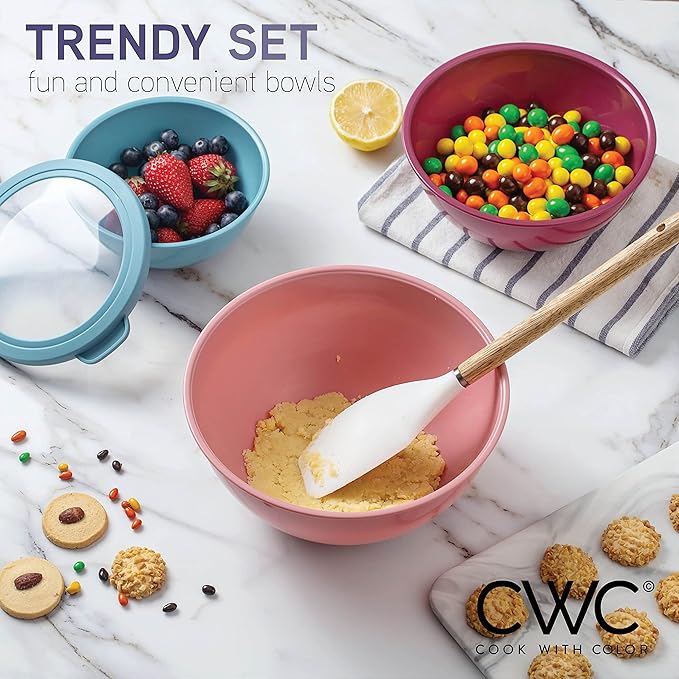 COOK WITH COLOR Mixing Bowls with TPR Lids - Image 6