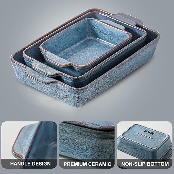 HVH 9x13 Baking Dish Set, Large Casserole Dishes - Image 6