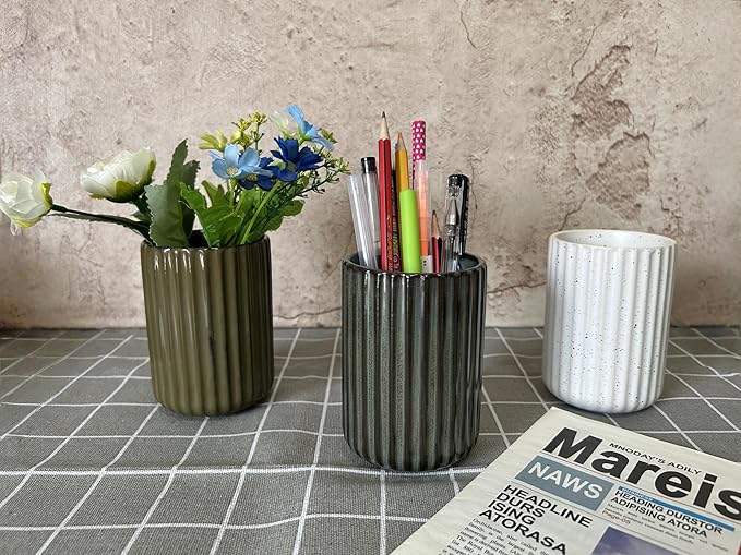 TOPYOKK Stoneware Coffee Bar Utensil Holder Tea & Coffee Spoon & Stirrer Holder - Image 4