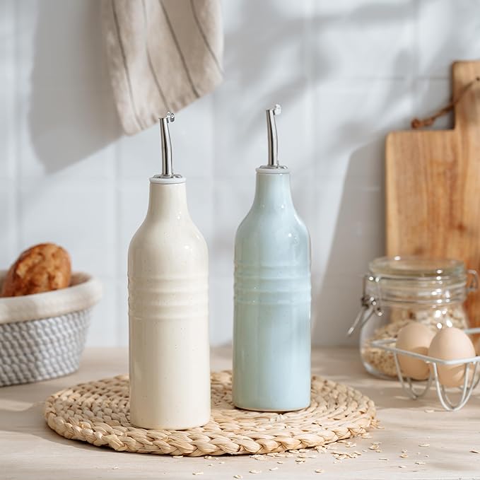 famiware Jupiter 16oz Ceramic Olive Oil Dispenser Bottle, Oil and Vinegar - Image 5