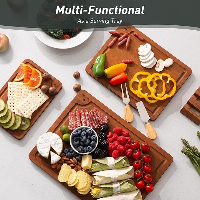 3 Packs Bamboo Cutting Board Set - Image 8