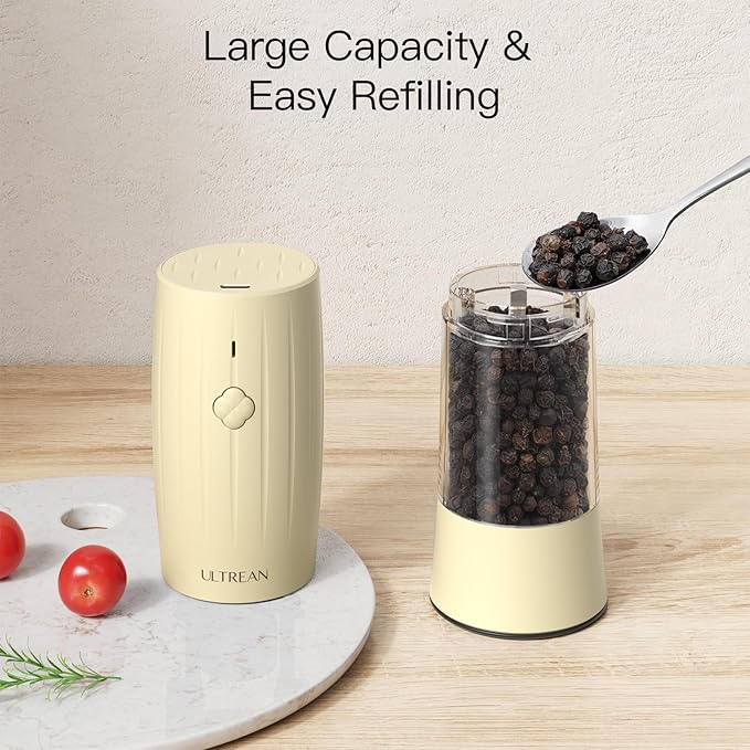 Ultrean Electric Salt and Pepper Grinder Set, USB-C Rechargeable, Salt and - Image 5
